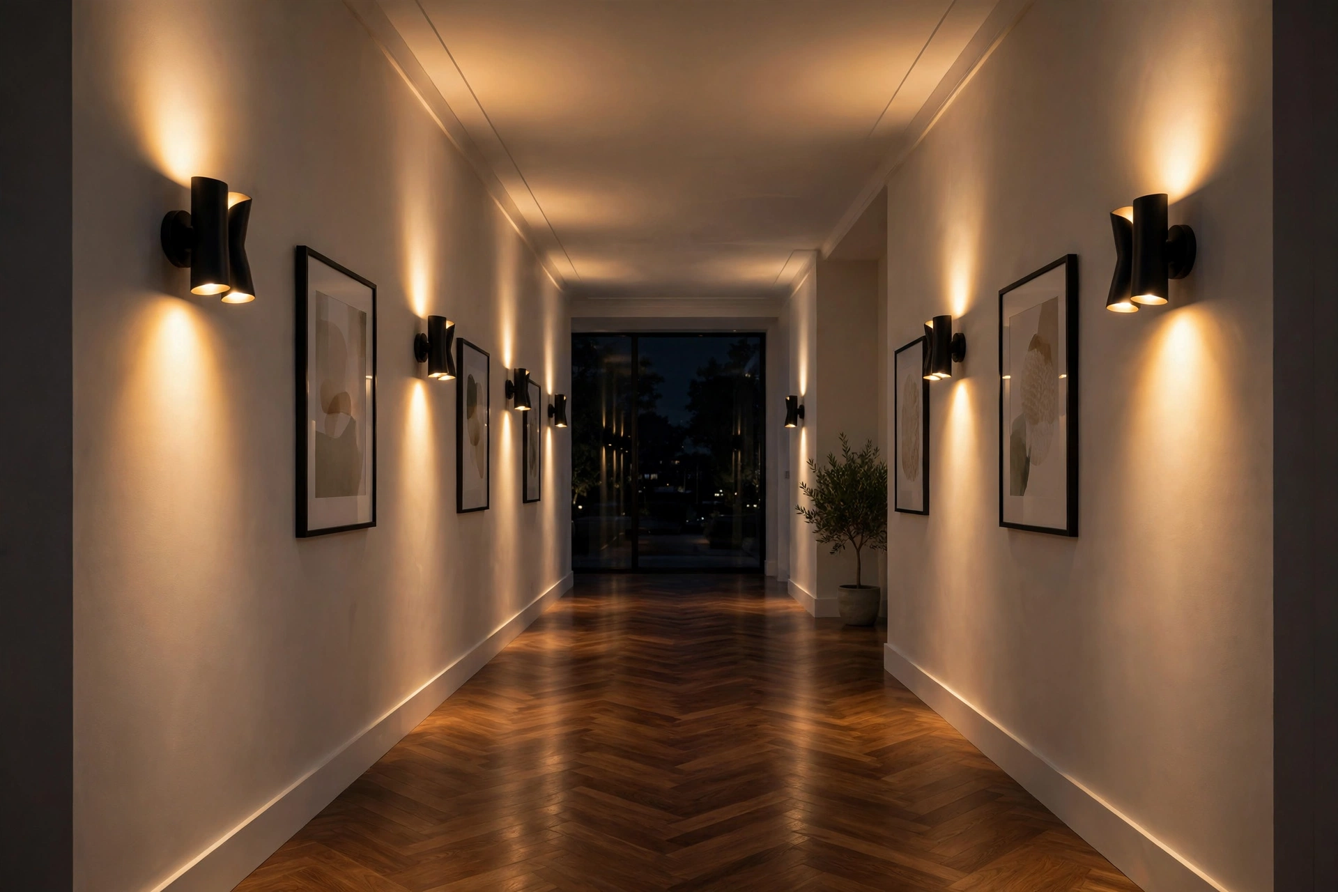 Up-down wall washers lighting hallway art, modern wall sconce ideas