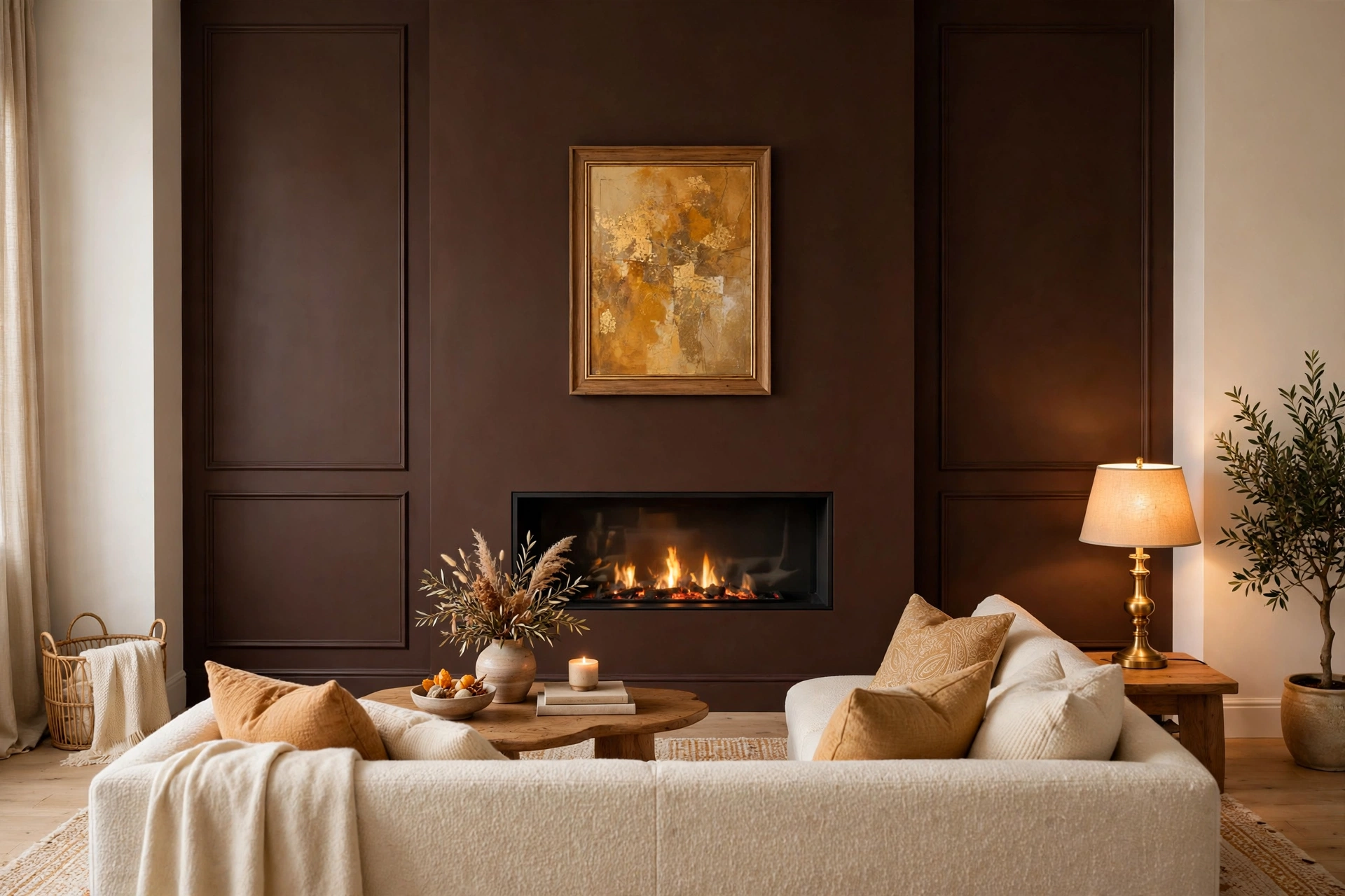 Soft fall mantel decor ideas featuring a cluster of cream and white pumpkins with dried wheat