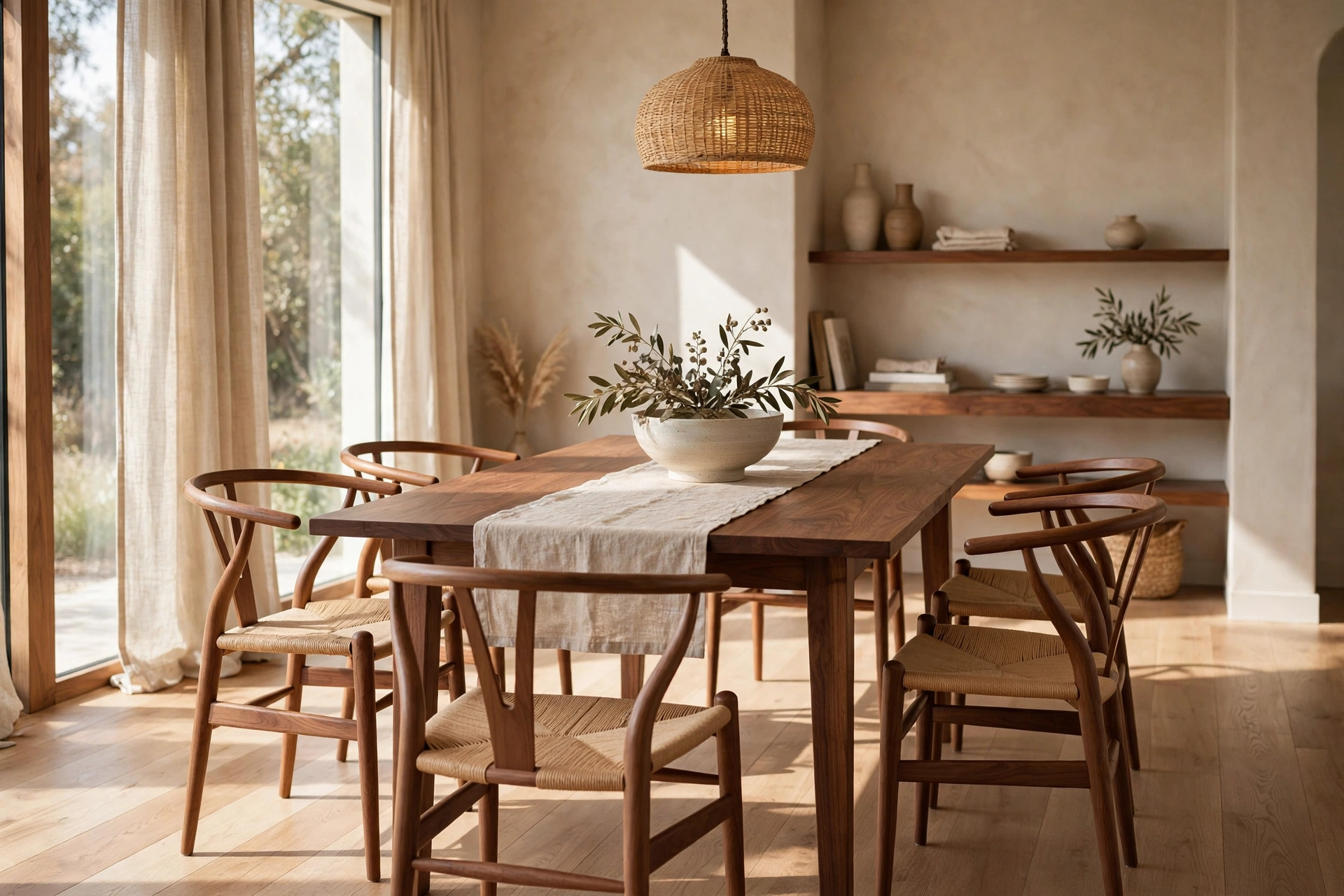 Walnut furniture ideas for dining with a walnut table and chairs