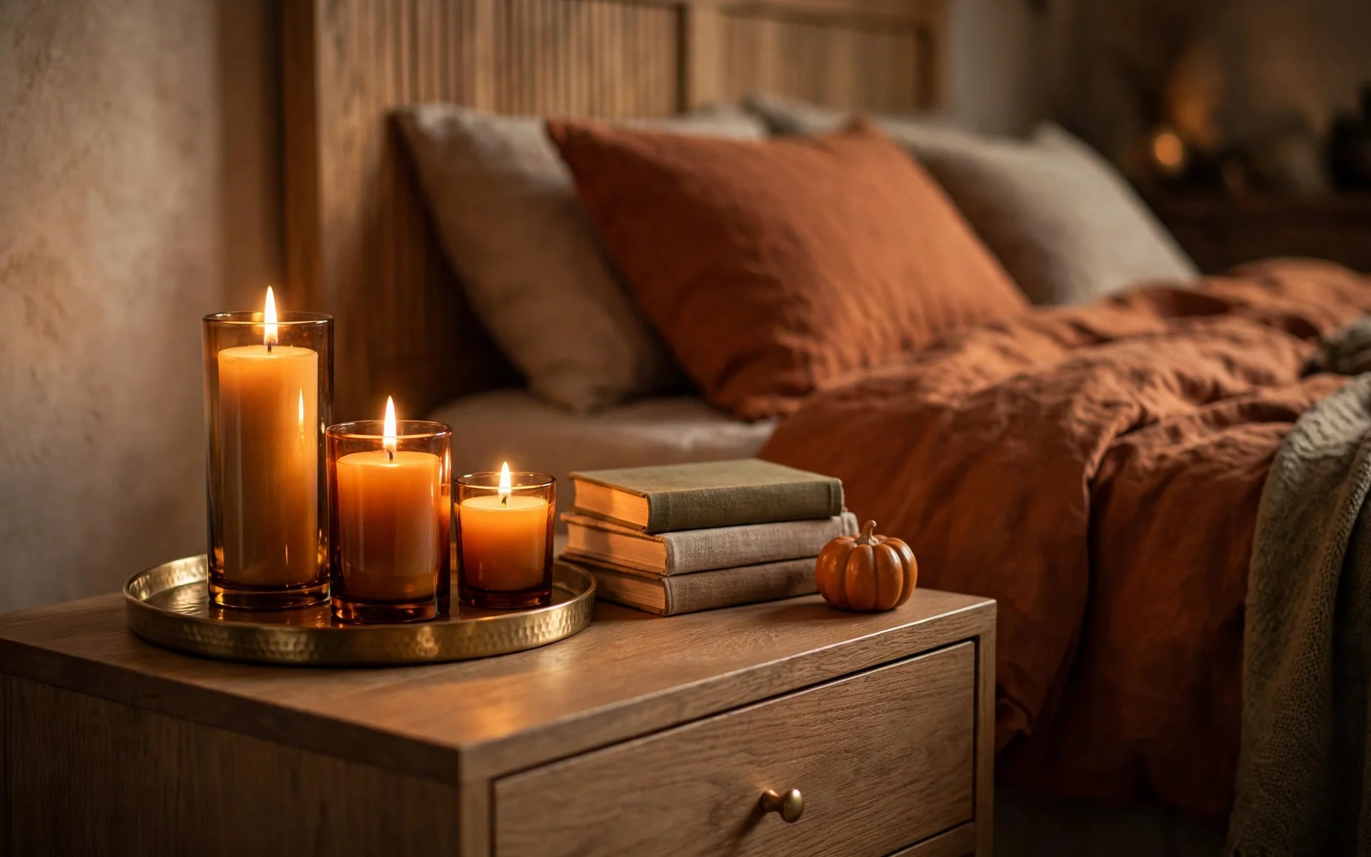 Marble coffee table ideas with a symmetrical pair of lanterns flanking book stacks