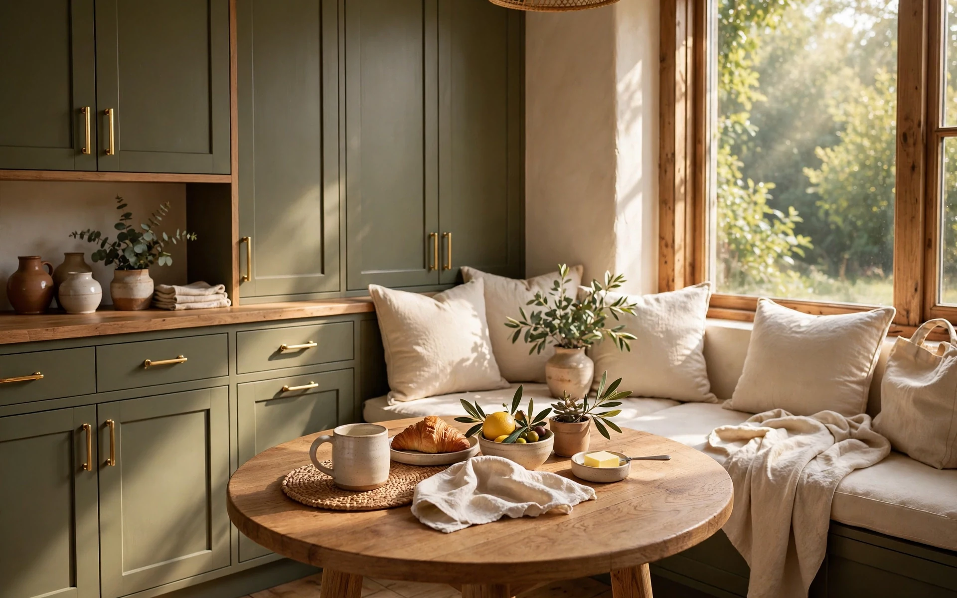 Family-friendly coffee table styling ideas with a lidded box, storage basket and board game on a round table