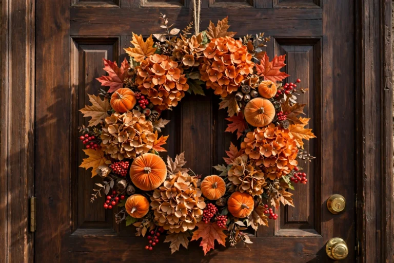 Orange Fall Wreath Review: HipTree’s 24-Inch Hydrangea Wreath